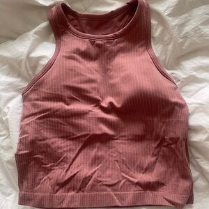 Lululemon Ebb to Street Cropped Racerback Tank Size 4 Spiced Chai